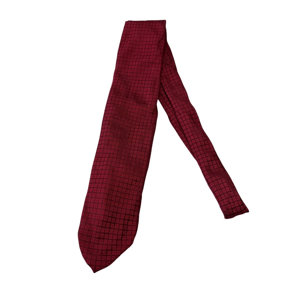 Givenchy Paris Mens Silk Tie Burgundy Red Black 4G Logo Monogram Made in Italy